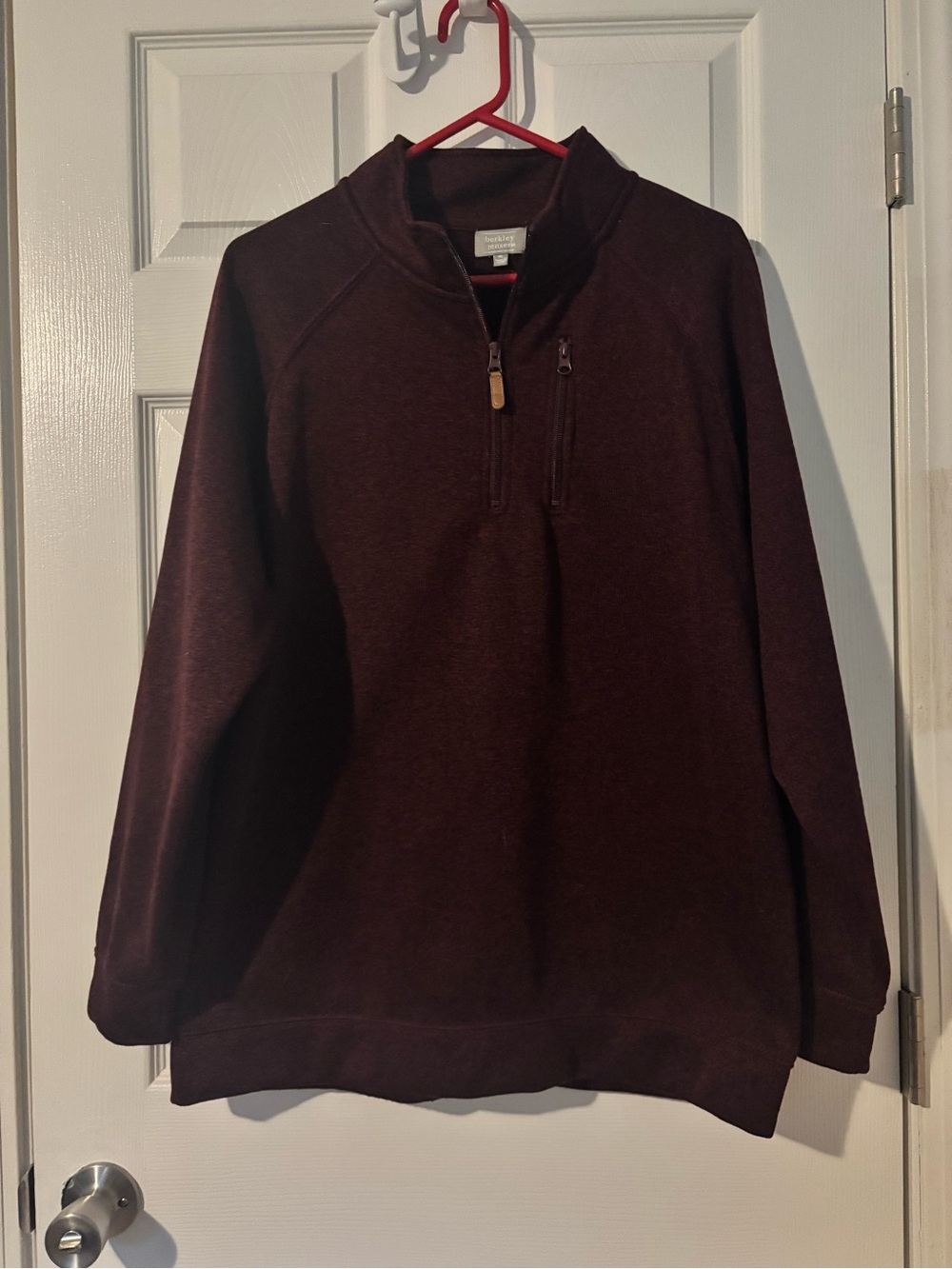 Men's Half-Zip Sweater Pullover - Deep Burgundy